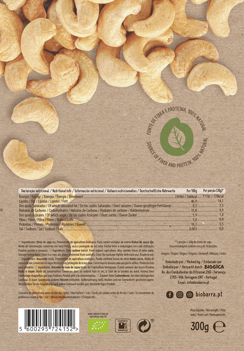 Noix de Cajou Bio - sachet de 300g