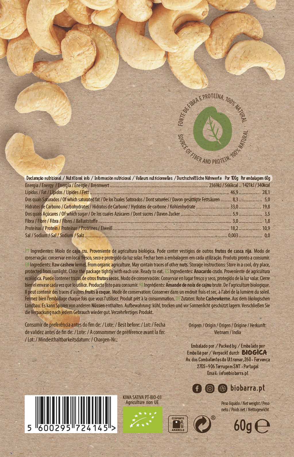 Noix de Cajou Bio- sachet de 60g