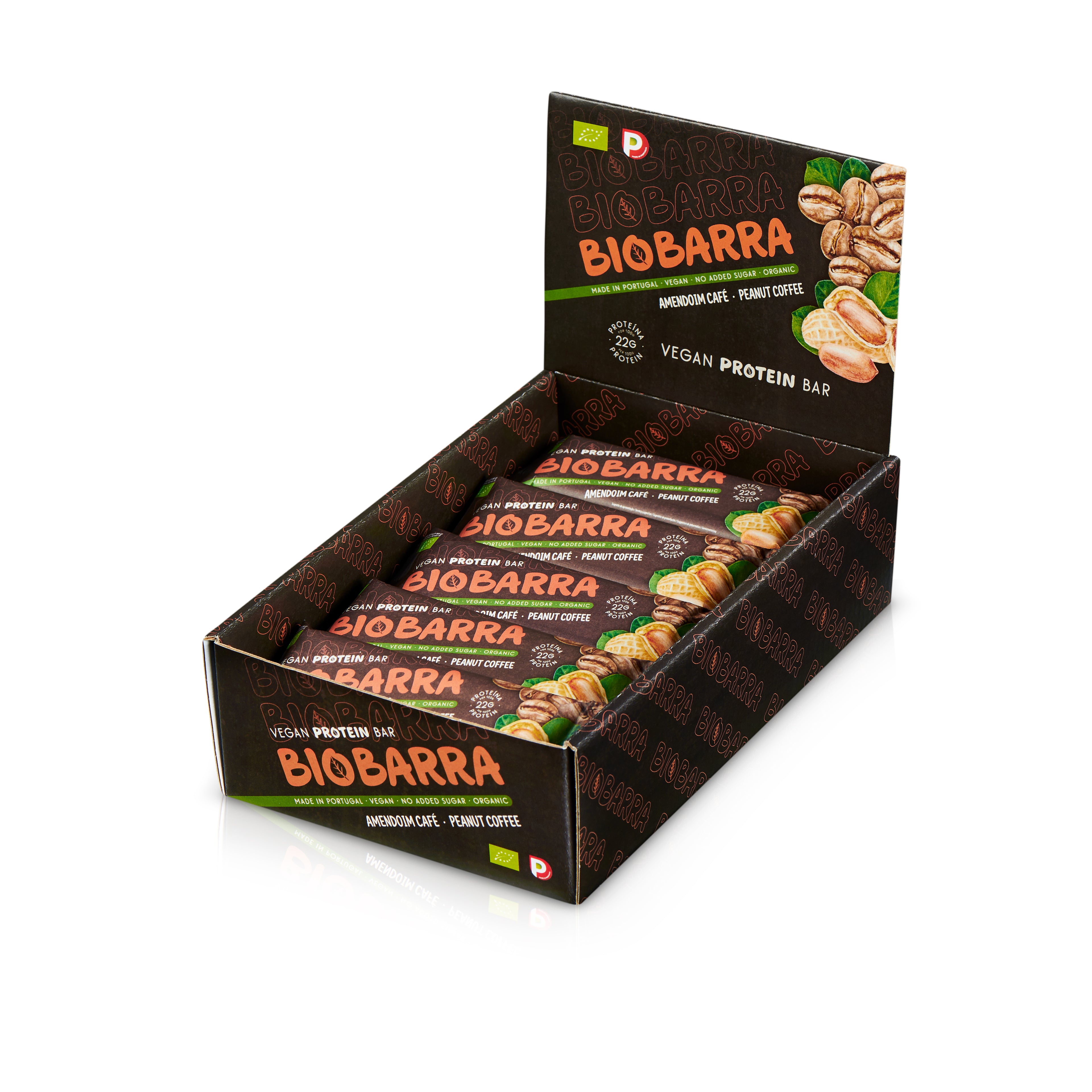 Boîte de 20 Barres de Barre protéinée Cacahuète-Café 40g (BioBarra)
