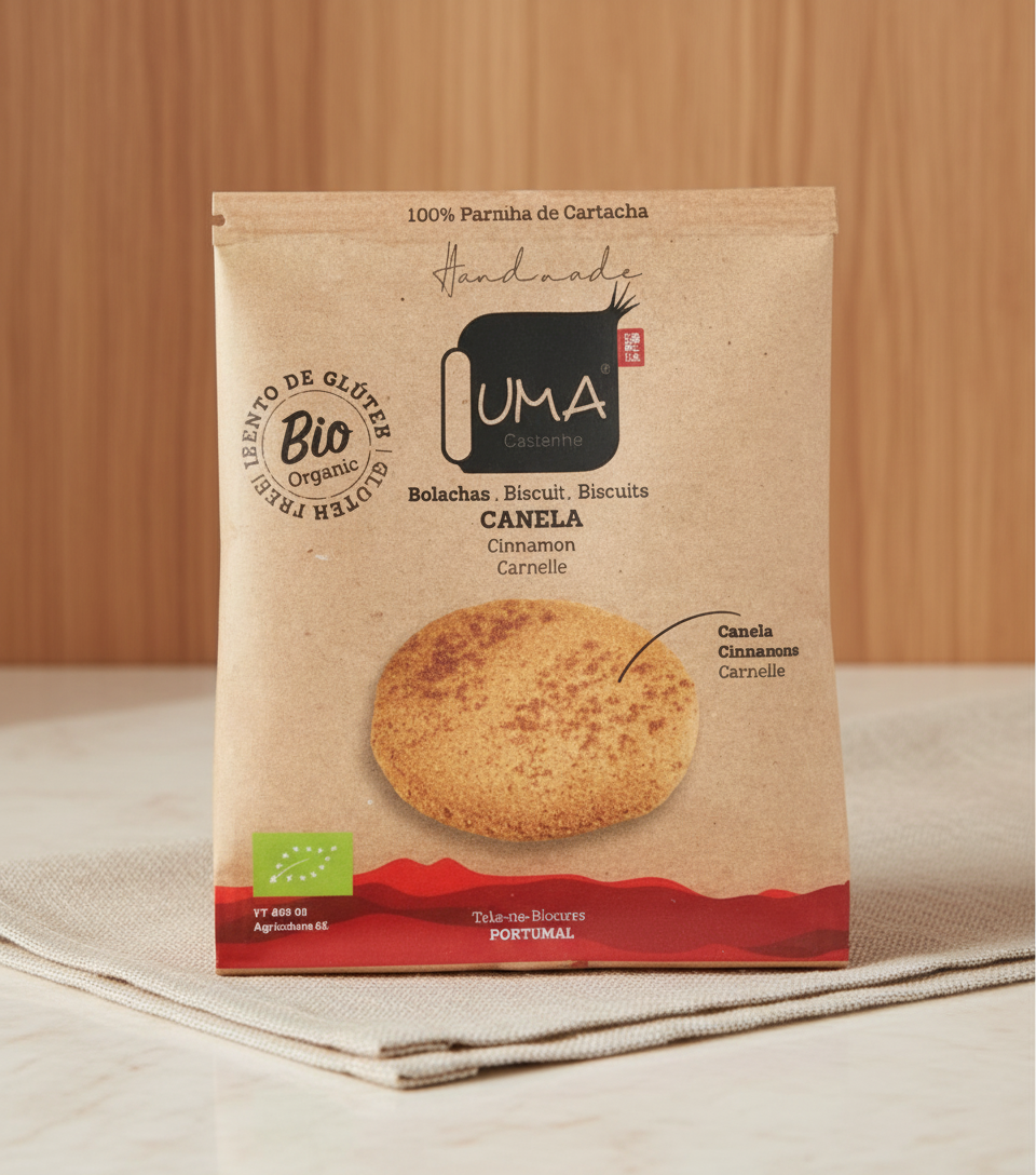 Biscuits à la farine de châtaigne goût canelle sachet de 2 Bio UMA
