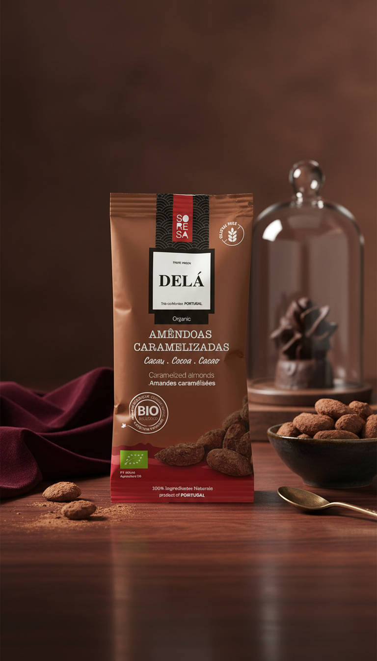 amande caramélisées au cacao Bio 50g Delá